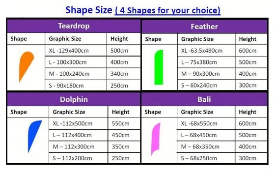 Teardrop Shape Promotion Flag Flying Banners With Dye-Sublimation Printing